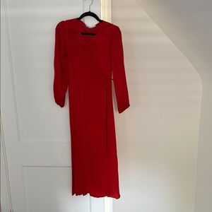 Zara Red Sweetheart Long Sleeve Gown